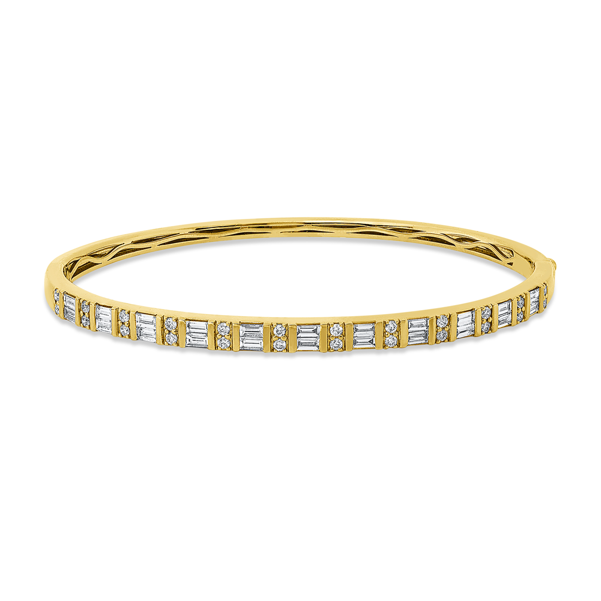 baguette  baguette illusion bangle in yellow gold