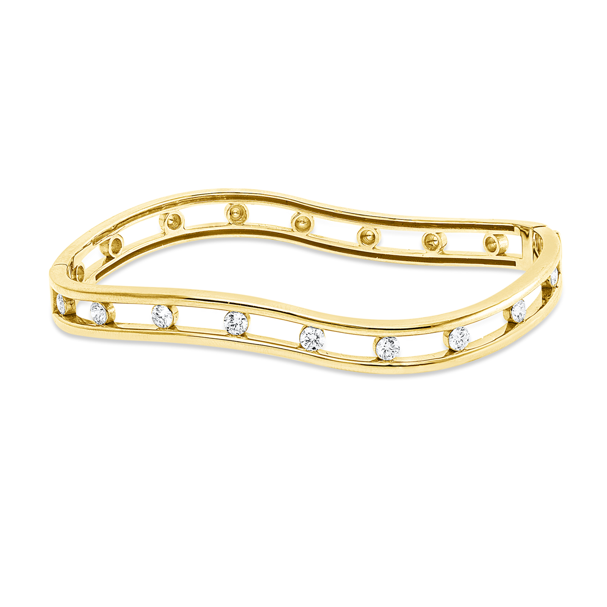diamond full cut  exclusive bangle in yellow gold