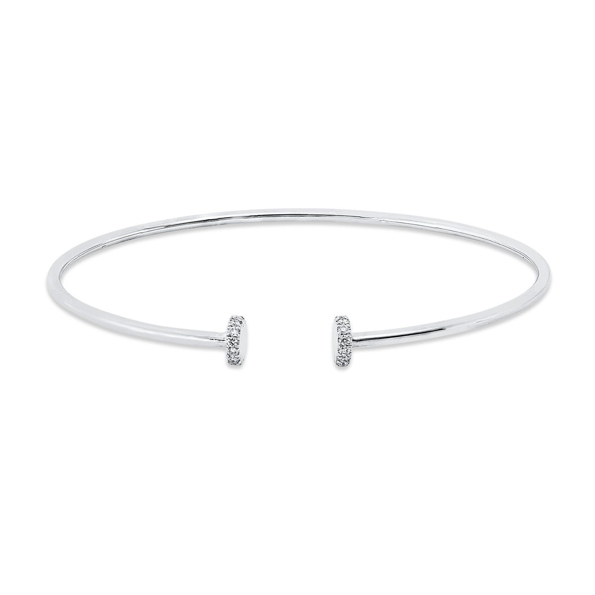 diamond full cut  modern woman bangle in white gold