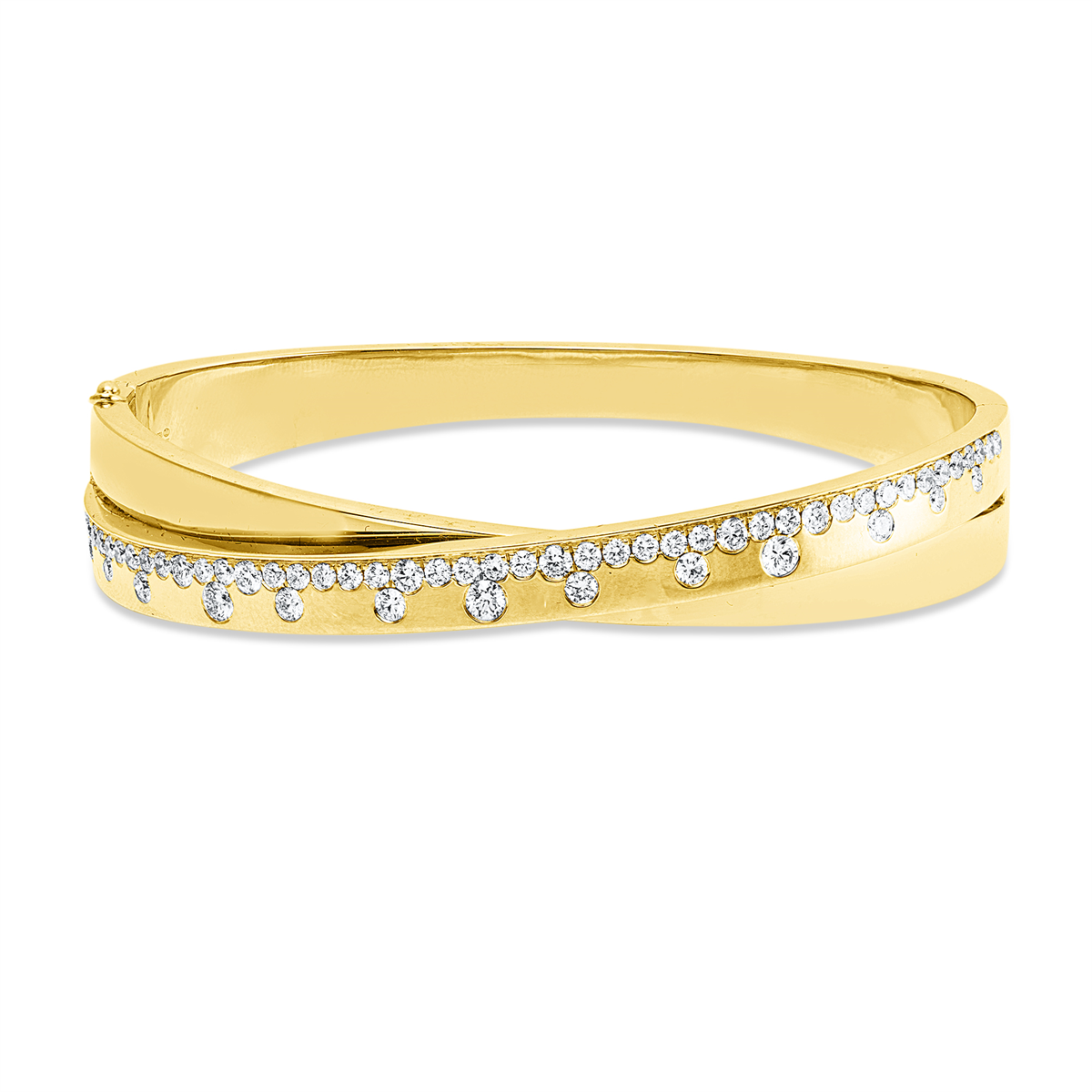 diamond full cut  exclusive bangle in yellow gold
