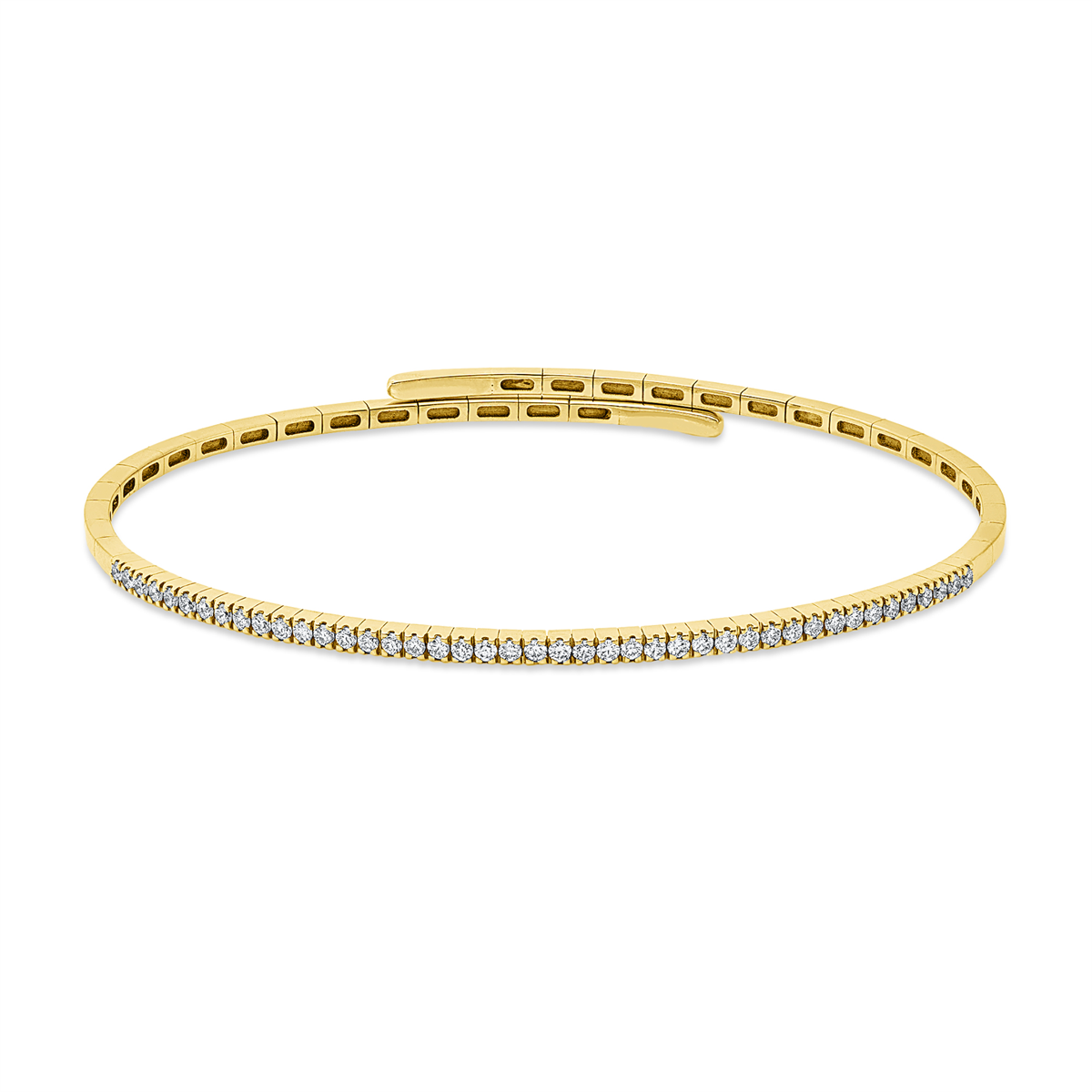 diamond full cut  modern woman bangle in yellow gold