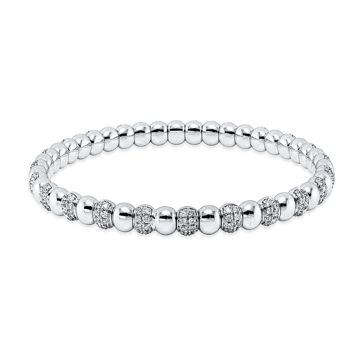 diamond full cut  exclusive bangle in white gold
