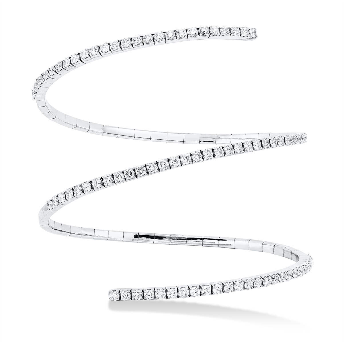 diamond full cut  exclusive bangle in white gold