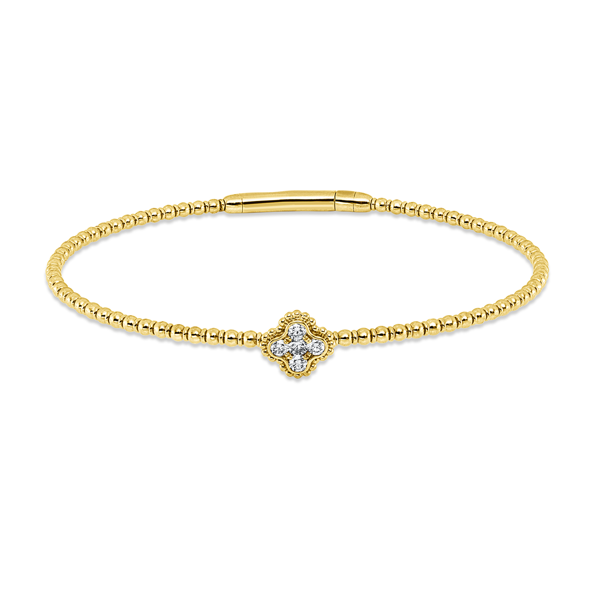 diamond full cut  illusion classic bangle in yellow gold