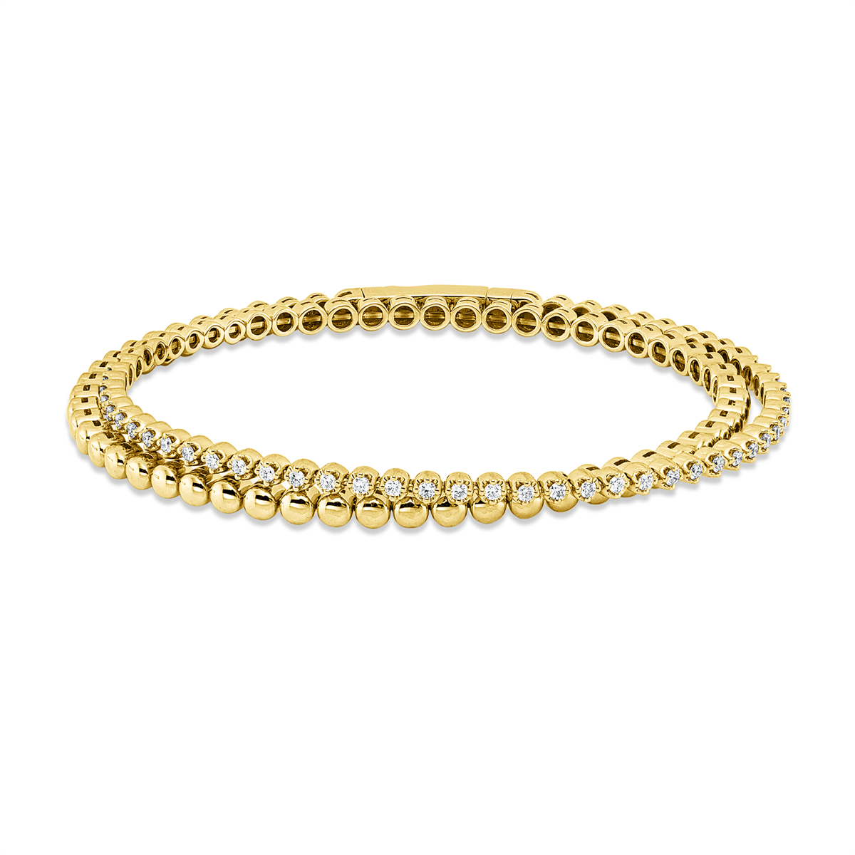diamond full cut  exclusive bangle in yellow gold
