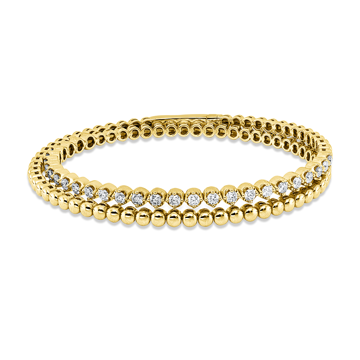 diamond full cut  exclusive bangle in yellow gold