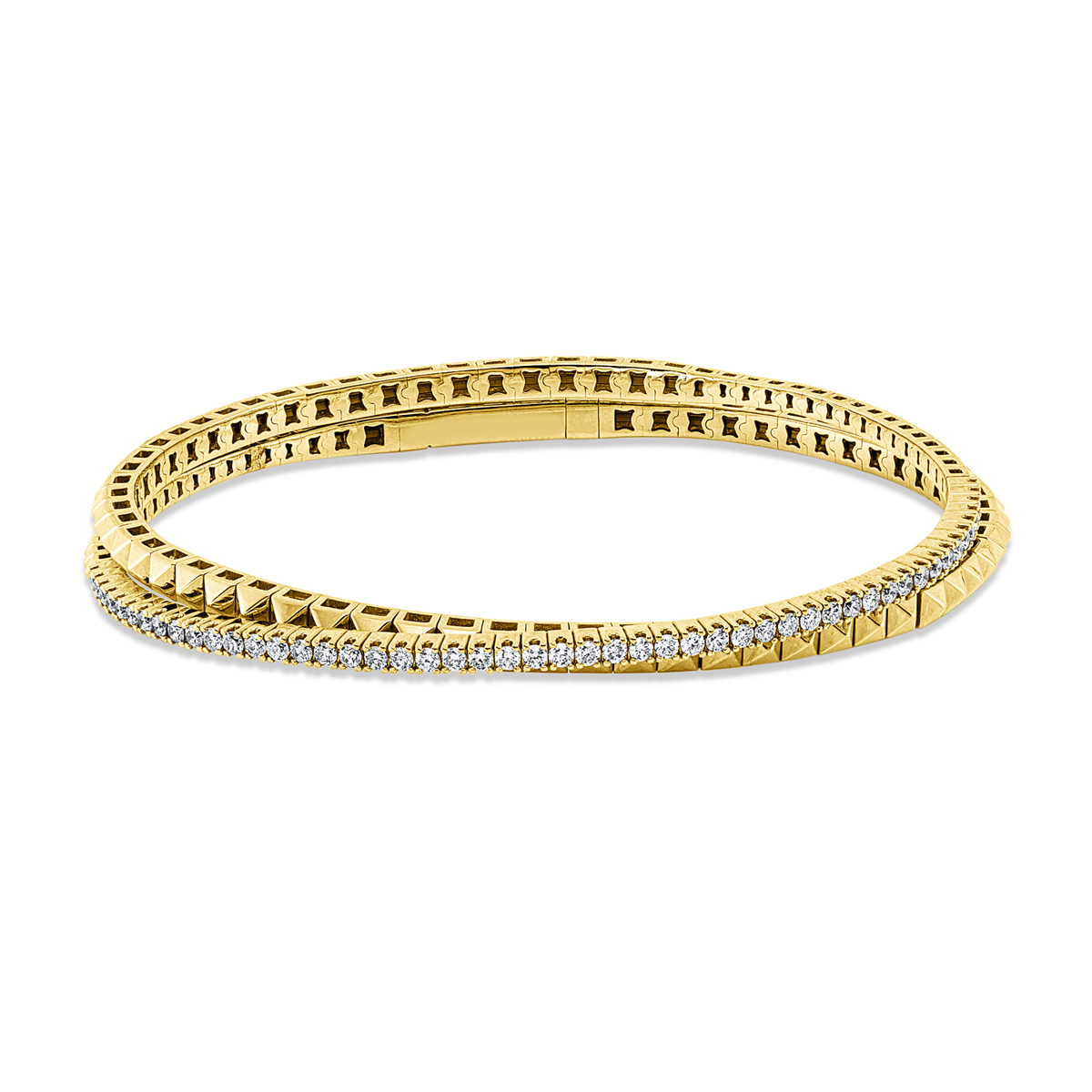 diamond full cut  exclusive bangle in yellow gold