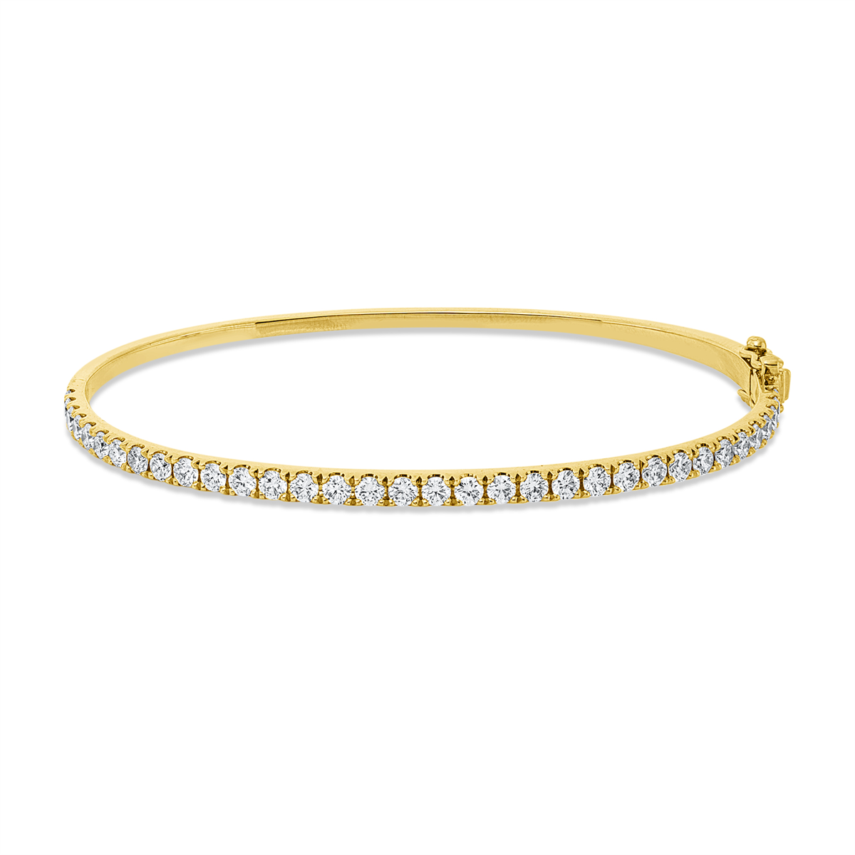 diamond full cut  multi-stone bangle in yellow gold
