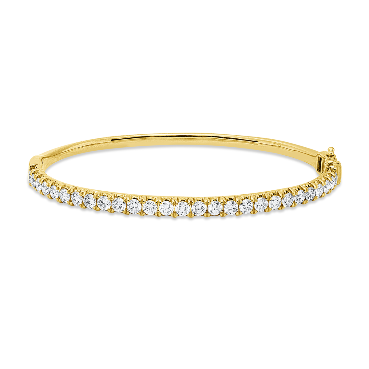 diamond full cut  multi-stone bangle in yellow gold