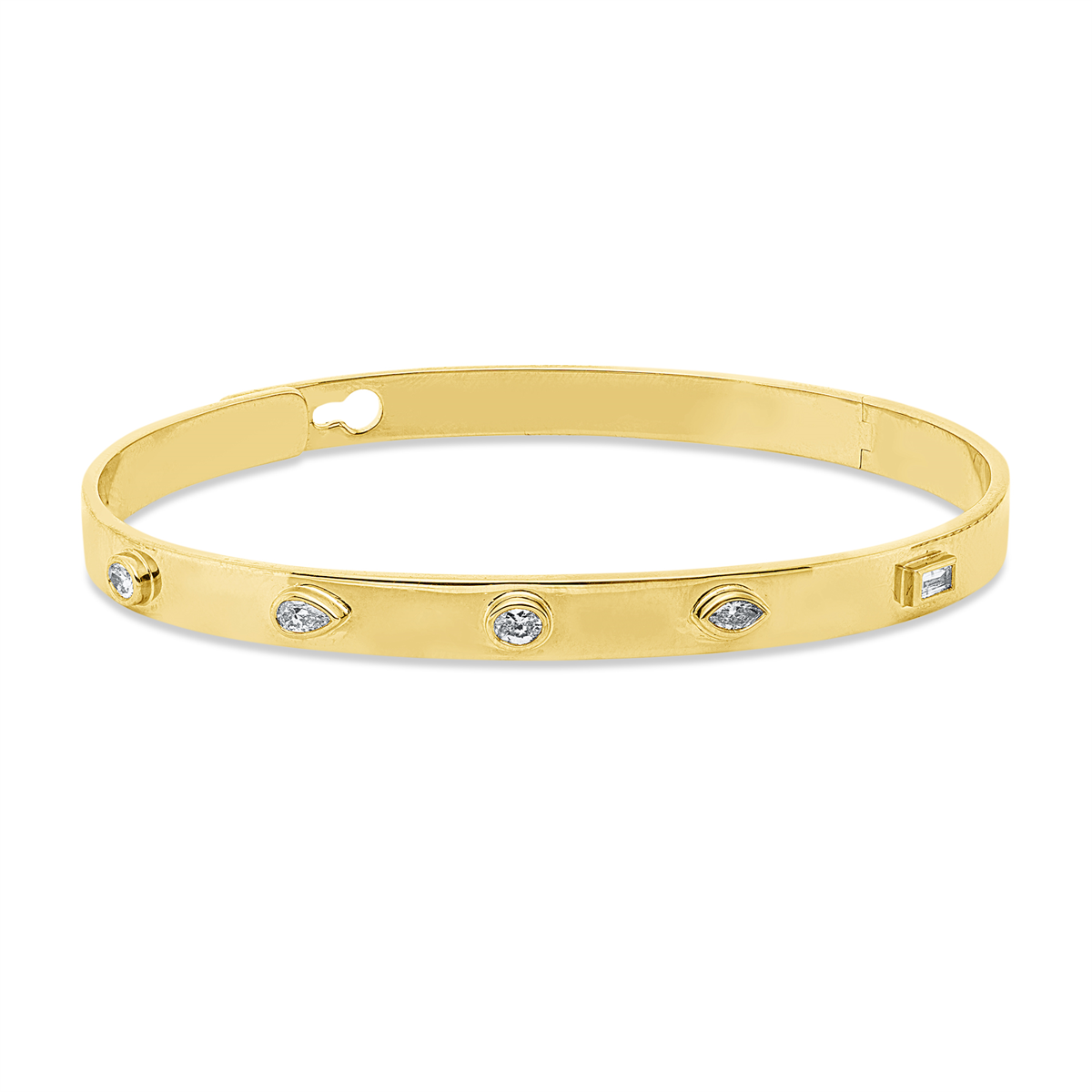 fantasy-cut  exclusive bangle in yellow gold