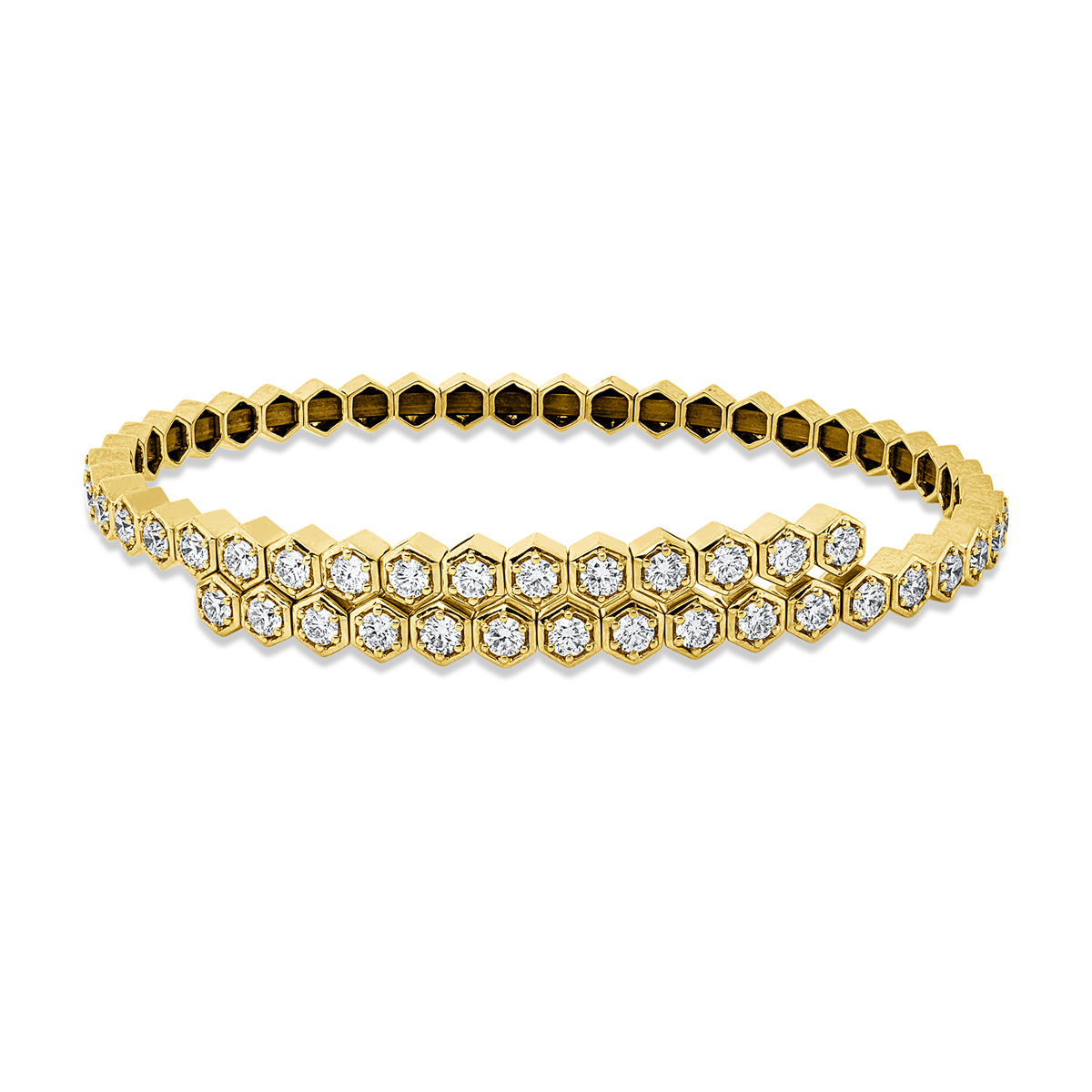 diamond full cut  exclusive bangle in yellow gold