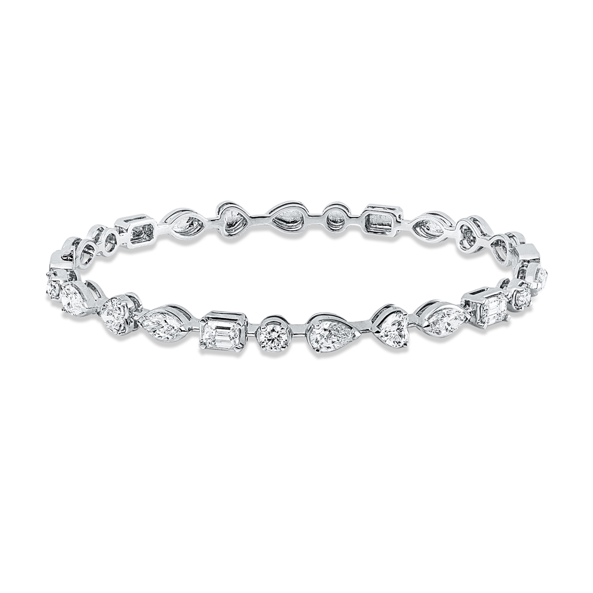 diamond full cut  exclusive bangle in white gold
