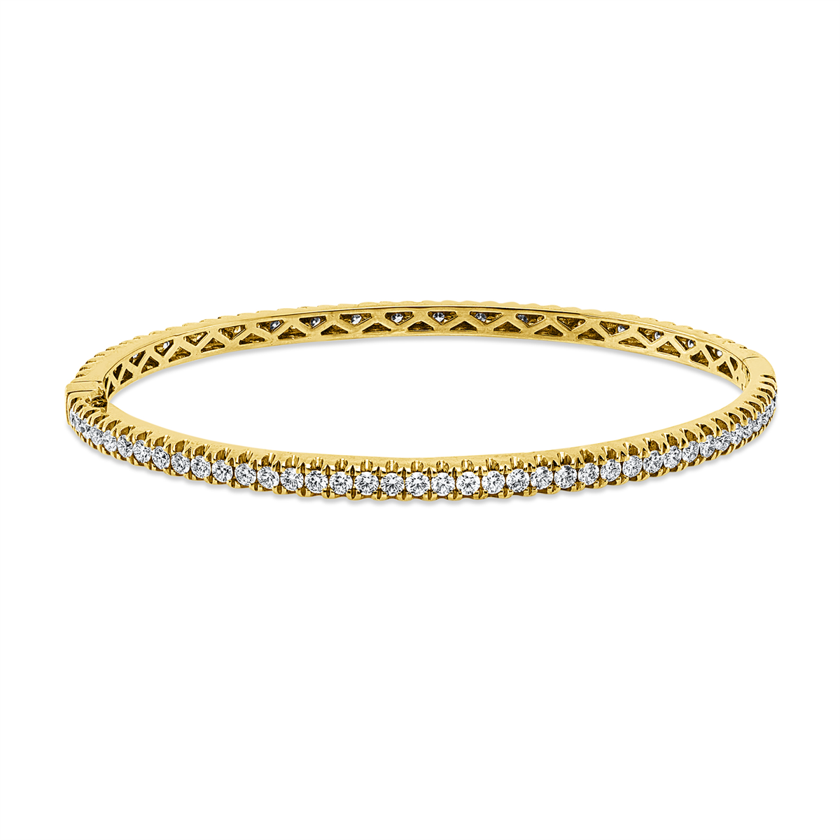 diamond full cut  exclusive bangle in yellow gold