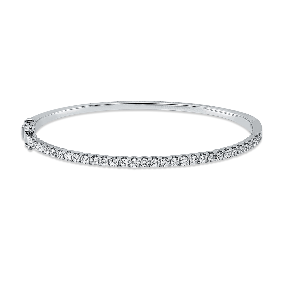 diamond full cut  multi-stone bangle in white gold