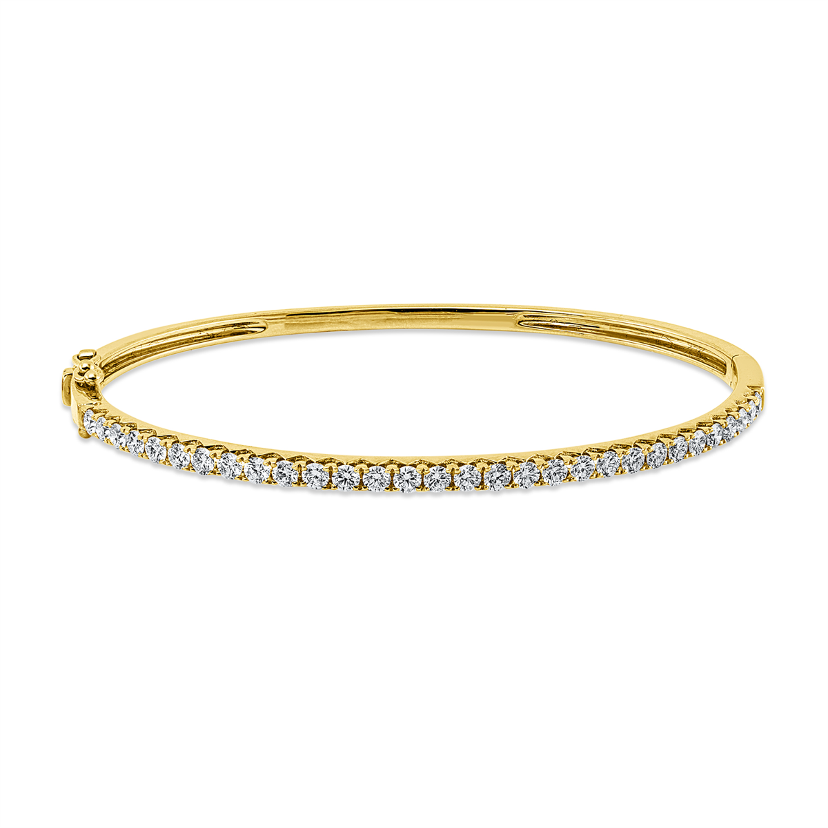diamond full cut  modern woman bangle in yellow gold