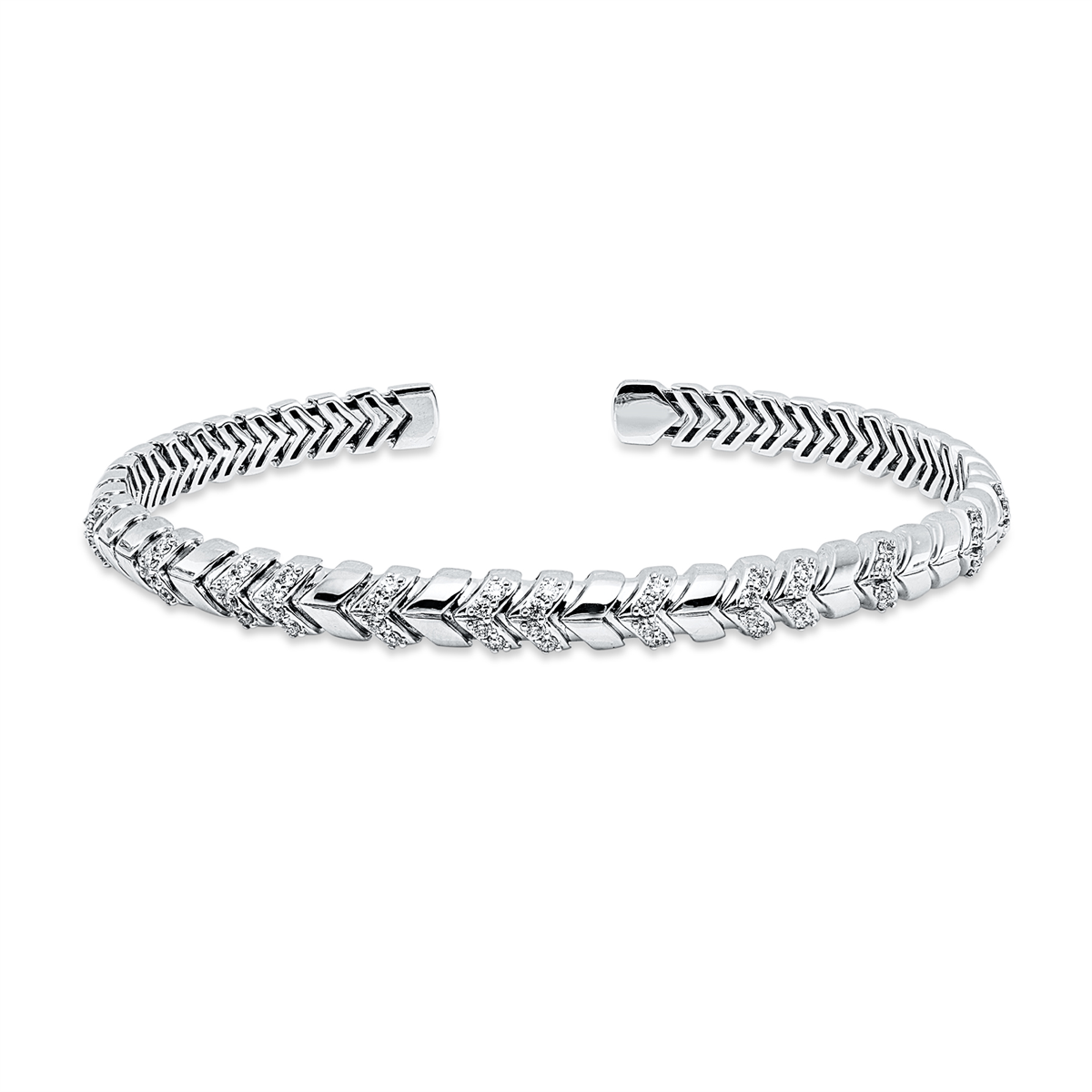diamond full cut  exclusive bangle in white gold