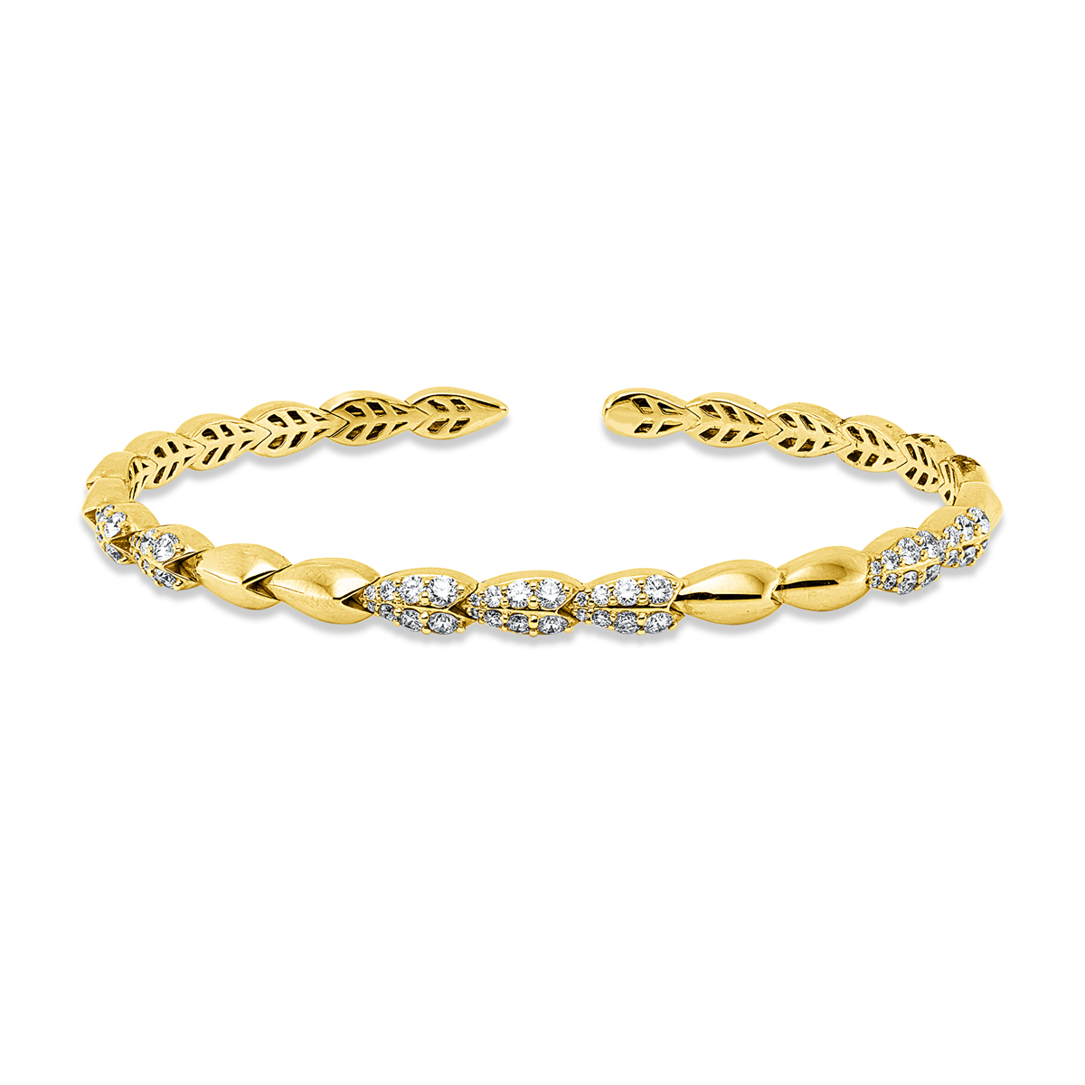 diamond full cut  exclusive bangle in yellow gold