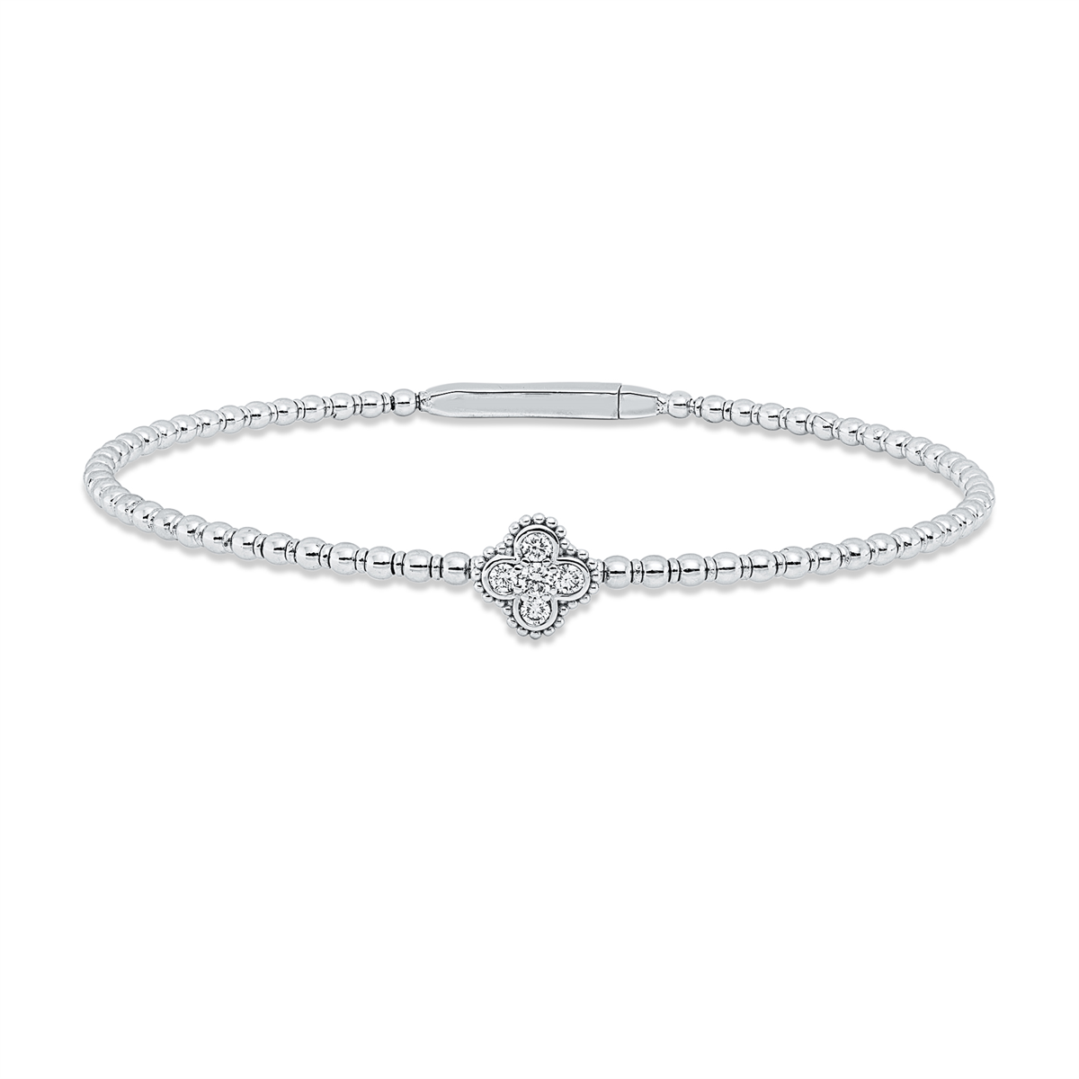 diamond full cut  illusion classic bangle in white gold