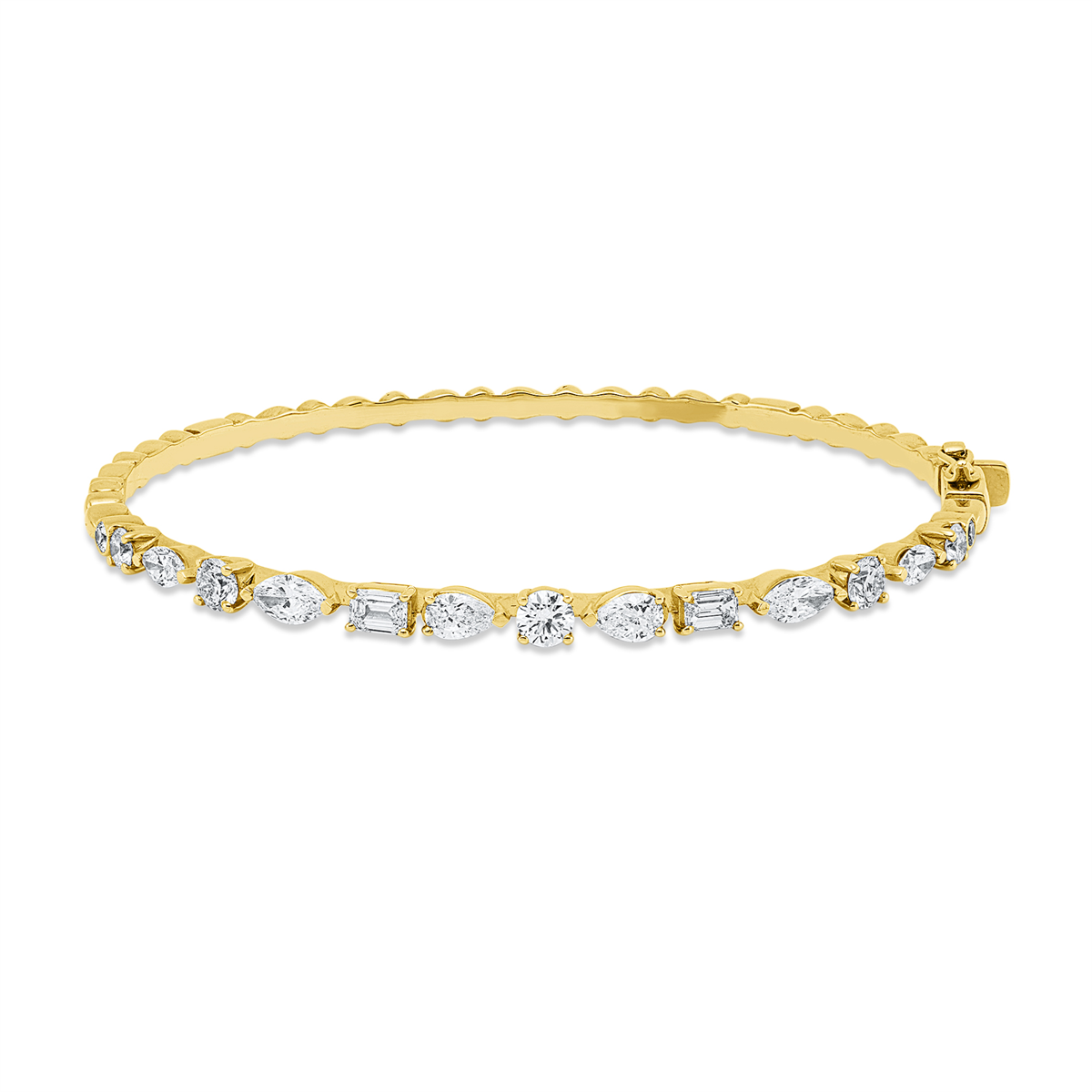 diamond full cut  exclusive bangle in yellow gold