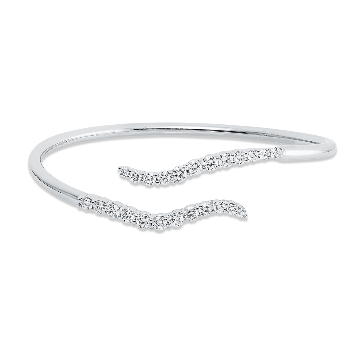 diamond full cut  multi-stone bangle in white gold